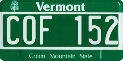 VT license plate COF152