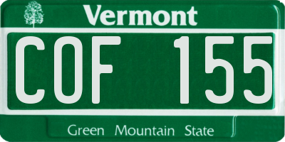 VT license plate COF155