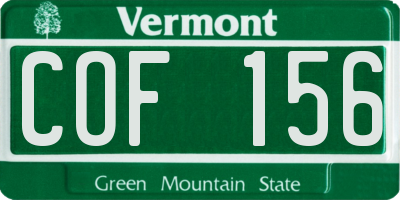 VT license plate COF156