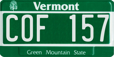 VT license plate COF157