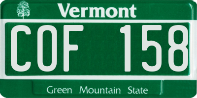 VT license plate COF158