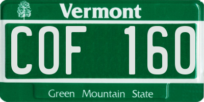 VT license plate COF160