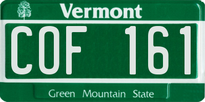 VT license plate COF161