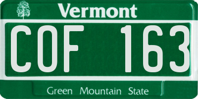 VT license plate COF163