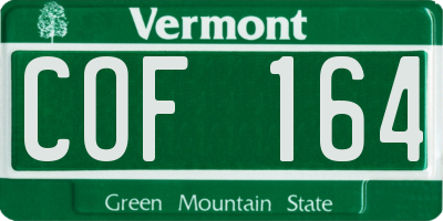 VT license plate COF164