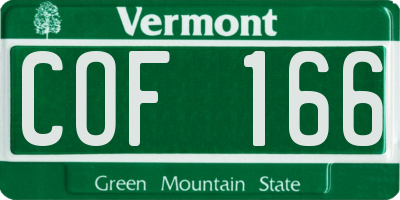 VT license plate COF166