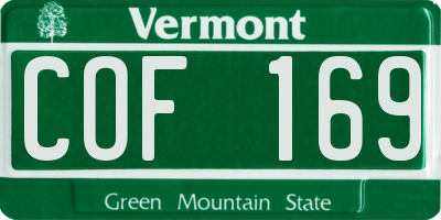 VT license plate COF169