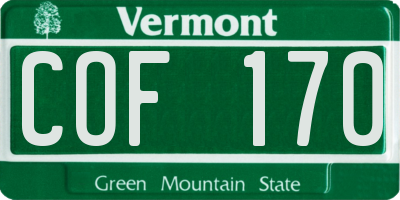 VT license plate COF170
