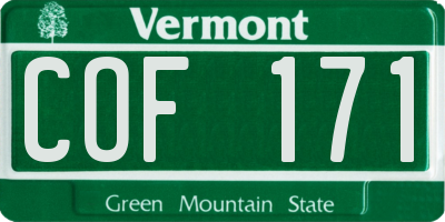 VT license plate COF171