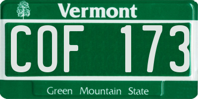 VT license plate COF173