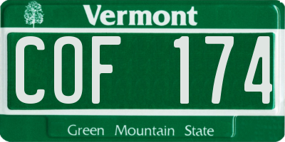 VT license plate COF174