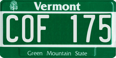 VT license plate COF175