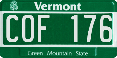VT license plate COF176