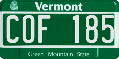 VT license plate COF185
