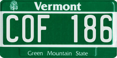 VT license plate COF186