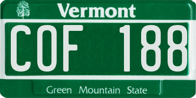 VT license plate COF188