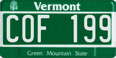 VT license plate COF199