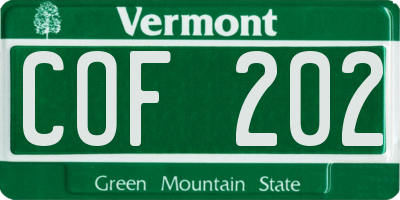 VT license plate COF202