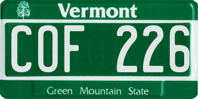 VT license plate COF226