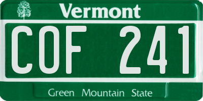VT license plate COF241