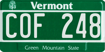 VT license plate COF248