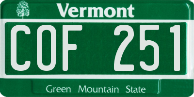 VT license plate COF251