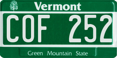 VT license plate COF252