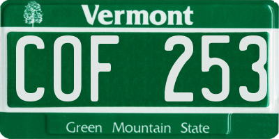 VT license plate COF253