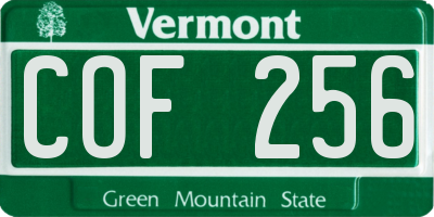 VT license plate COF256