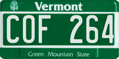 VT license plate COF264
