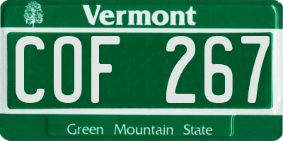 VT license plate COF267