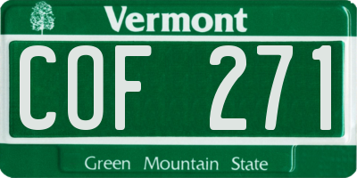 VT license plate COF271
