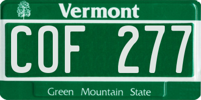 VT license plate COF277