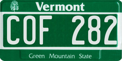 VT license plate COF282