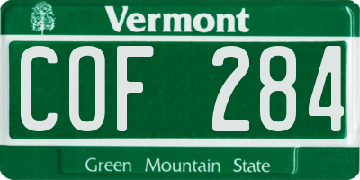 VT license plate COF284