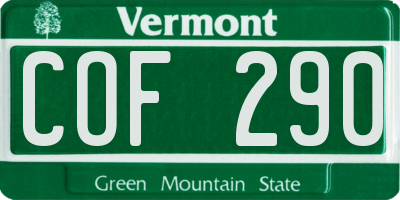 VT license plate COF290