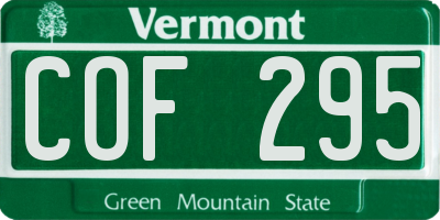 VT license plate COF295