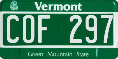 VT license plate COF297