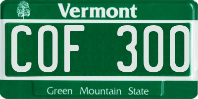 VT license plate COF300