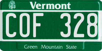 VT license plate COF328
