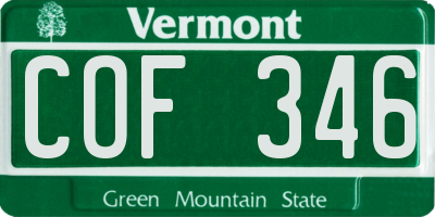 VT license plate COF346