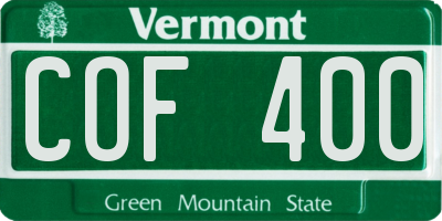 VT license plate COF400