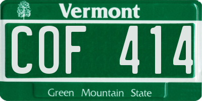 VT license plate COF414