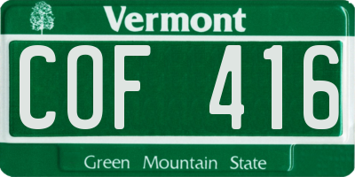 VT license plate COF416