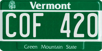 VT license plate COF420