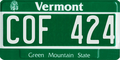VT license plate COF424