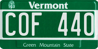 VT license plate COF440