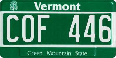 VT license plate COF446