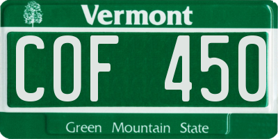 VT license plate COF450