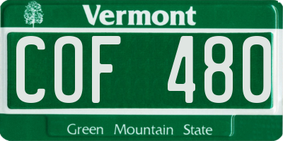VT license plate COF480